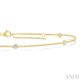 1/4 Ctw Round Cut Diamond Station Bracelet in 14K Yellow Gold